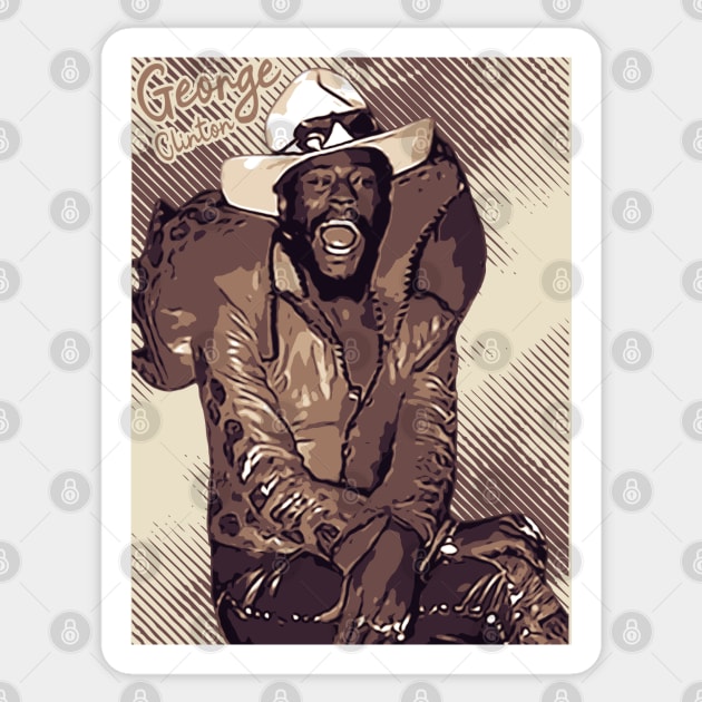 George Clinton // 70s Sticker by Degiab